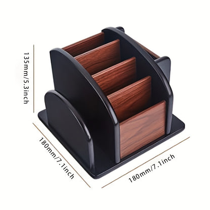 Creative Multi-Purpose Desktop Storage Box | Wooden Remote Control Holder and Office Organizer | Pen Holder for Desk Items
