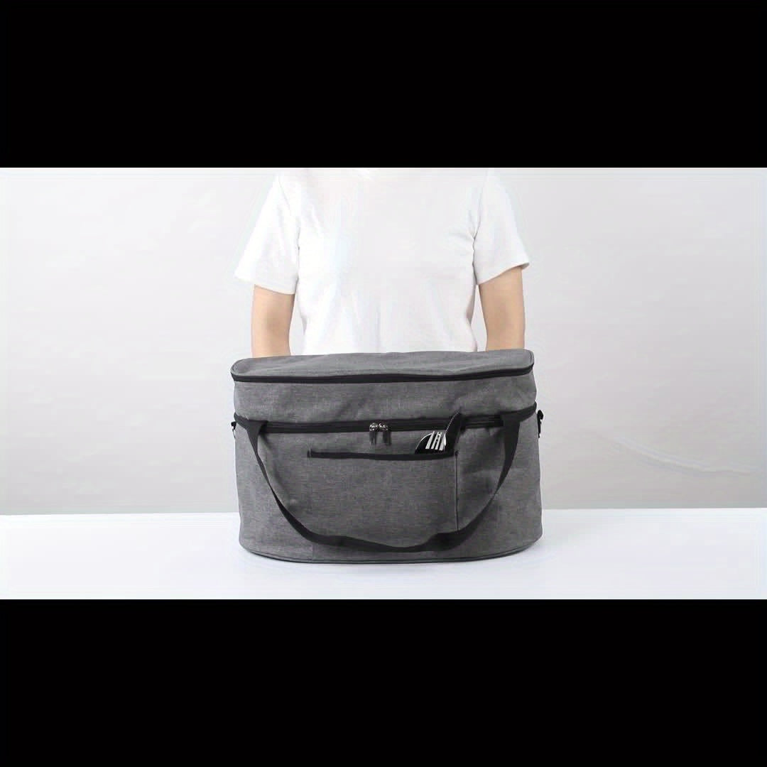 2 Layer Slow Cooker Bag for Crock-Pot 6-8 Quart – Insulated, Waterproof, Easy-Clean, Perfect for Travel, Family Gatherings, and Potlucks – Black and Grey