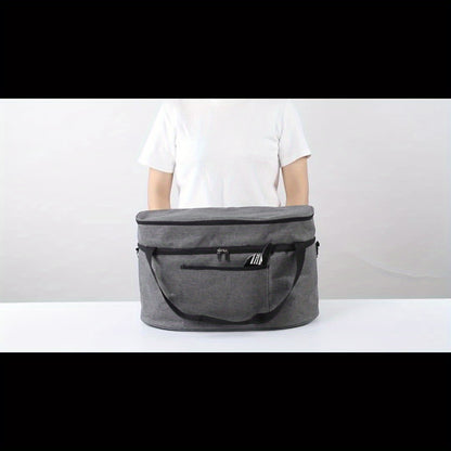 2 Layer Slow Cooker Bag for Crock-Pot 6-8 Quart – Insulated, Waterproof, Easy-Clean, Perfect for Travel, Family Gatherings, and Potlucks – Black and Grey