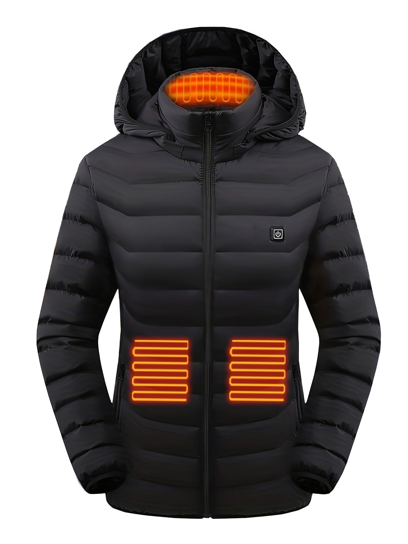 Women's Waterproof Heated Jacket - USB Electric with 3 Heating Levels & 9 Zones for Outdoor Camping, Hiking & Skiing (Battery Pack Not Included)