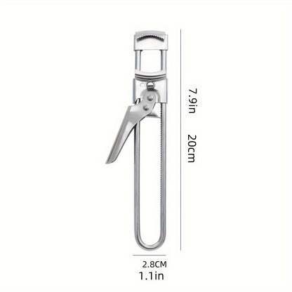 Adjustable Jar and Lid Opener - Stainless Steel Manual Can Opener with Easy Grip, Ideal for Weak Hands and Home Use