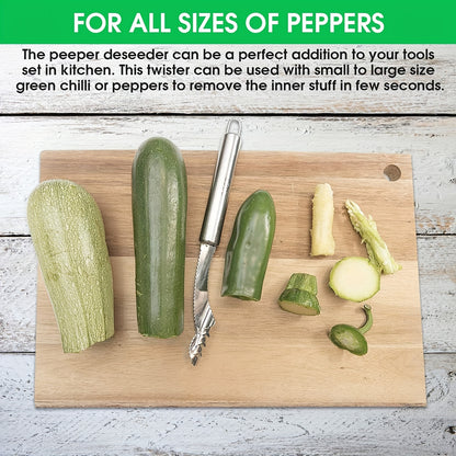 Multifunctional Serrated Stainless Steel Pepper Corer and Seed Remover - Upgrade Your Kitchen Essentials!