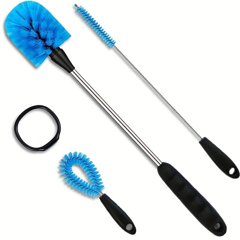 3-in-1 Ultimate Water Bottle Cleaning Brush Set - Soft Bristles, Long Handle, Detachable Heads - Ideal for Narrow Neck Bottles, Sport Bottles, Mugs, Tumblers and Flasks