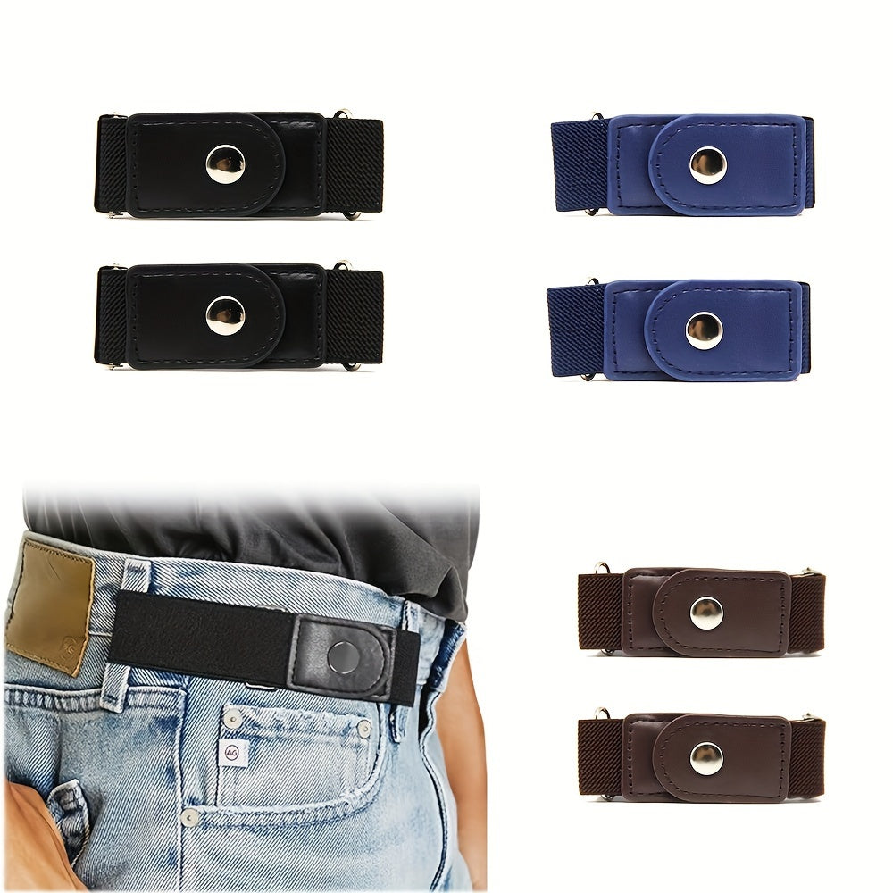 2pcs Traceless Invisible Elastic Belts – Versatile Punch-Free Stretch Belts Set