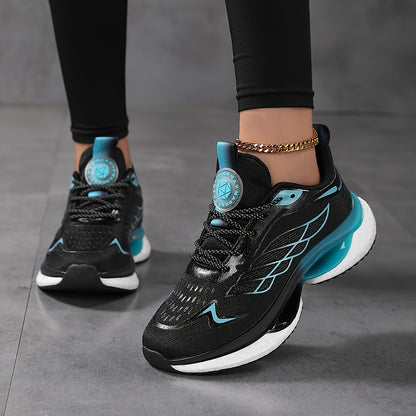 Women's Breathable Mesh Platform Sneakers - Casual Lace-Up Outdoor Shoes, Comfortable Low Top Running Shoes, Plus Size