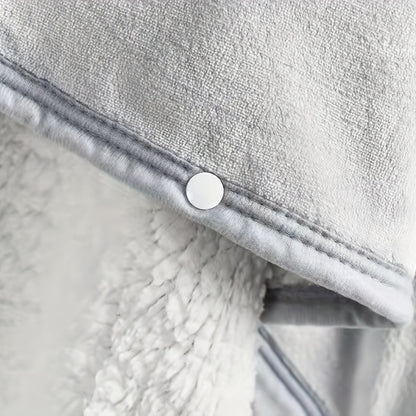 Wearable Blanket – Double Flannel Sherpa Shawl for Nap and Office Use, Multi-Functional Cover for Waist and Legs