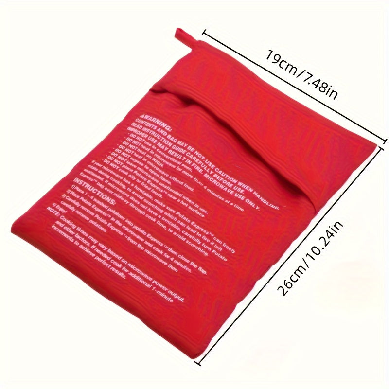2pcs Quick Cook Microwave Potato Bag – Washable Cotton/Polyester Fiber Baked Potato Cooker Pouch for Fast Cooking