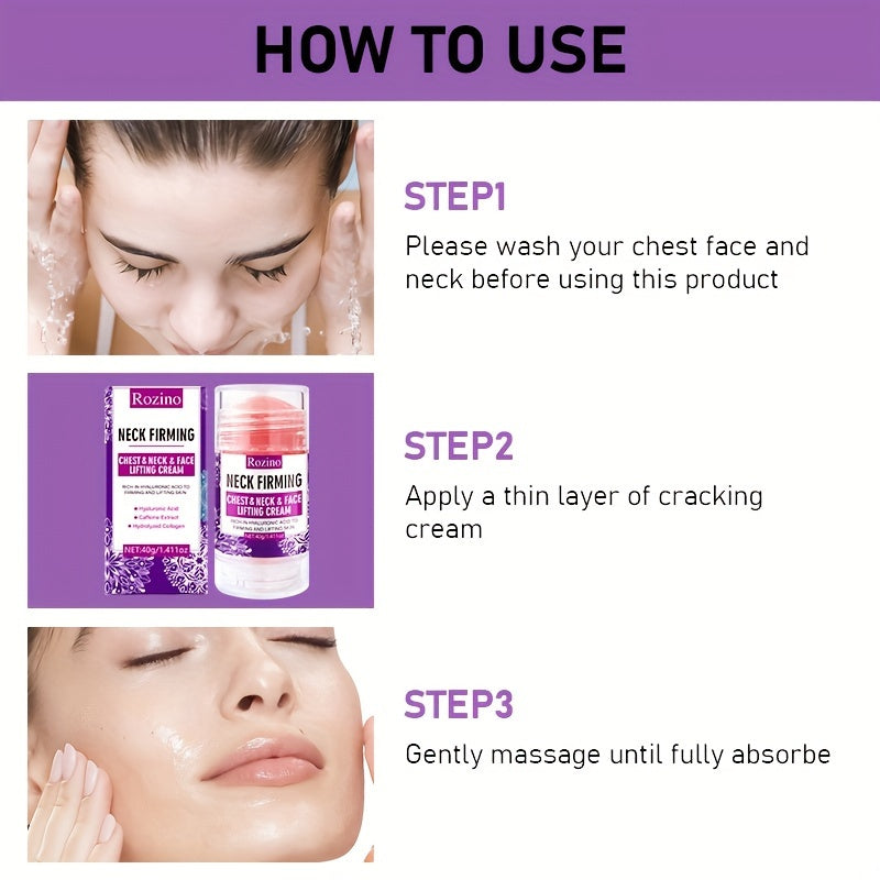 Rozino Instant Tighten & Lift Cream – 40g, Hydrating & Firming for Face, Neck & Chest, Hypoallergenic with Hyaluronic Acid & Vitamin E