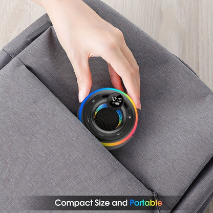 Portable Wireless Bathroom Speaker with Suction Cup - Stereo Sound, Built-In Microphone, 9-Hour Battery Life - Ideal for Travel, Parties and Outdoor Use