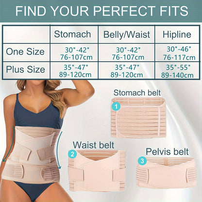 3 in 1 Postpartum Belly Band – C-Section Support Recovery Wrap and Abdominal Binder Girdle for Post-Birth Recovery