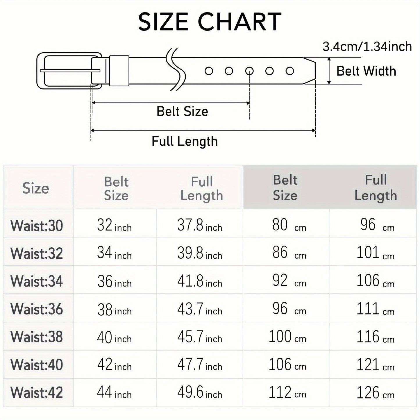 Men's Genuine Leather Cowhide Belt – Fashionable & Classic Casual Belt with Single Prong Buckle for Jeans, Work & Business, Perfect Gift for Dad & Husband