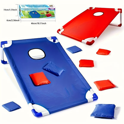 Portable Sandbag Toss Game Set - Foldable and Durable, Perfect for Outdoor Parties, Camping and Backyard Fun, Includes 6 Sandbags, Red and Blue