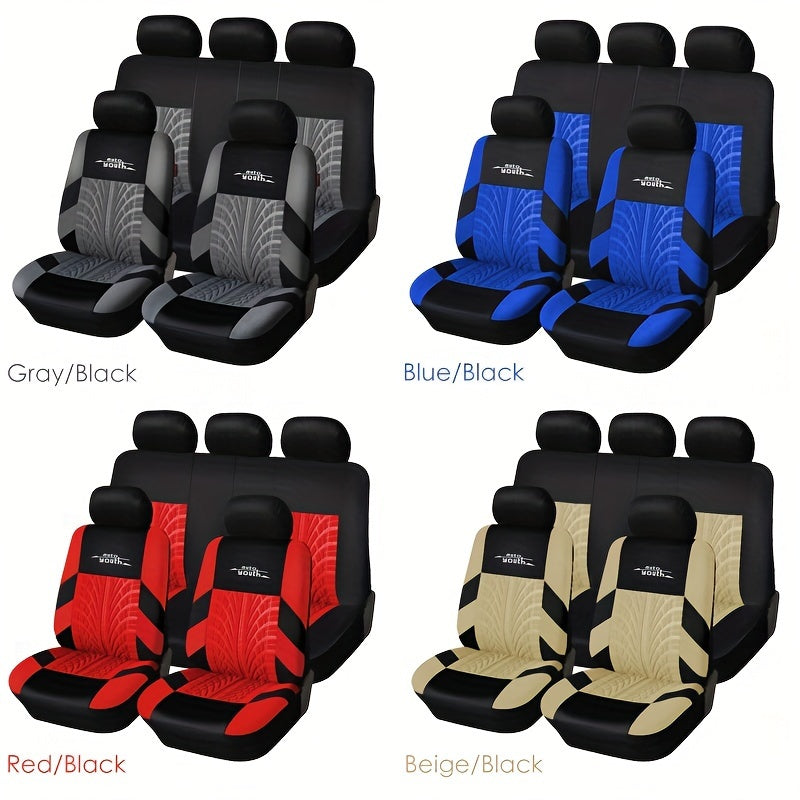 Fashion Tire Track Detail Car Seat Covers – Universal Fit for Most Vehicle Brands