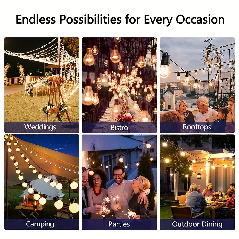 STRIGHT Solar String Lights – 120FT/100FT/60FT/57FT/48FT/25FT Outdoor Weatherproof LED Edison Bulbs with Remote – Solar Powered for Patios, Backyards, Fences, Halloween, and Christmas Decorations