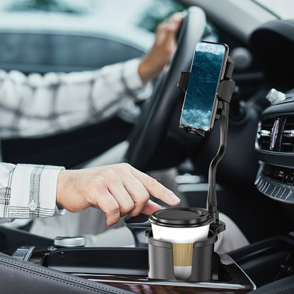 Universal 2 in 1 Car Cup Holder and Mobile Phone Holder – Adjustable Base for Water Cups and Phones