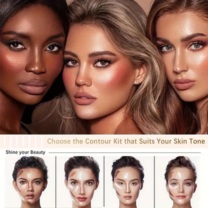 4Pcs Ultimate Cream Contour Kit - Seamless Blending Sticks with Highlighter, Blush and Bronzer - Buildable, Long-Lasting, Water-Resistant for Flawless Cheek Sculpting