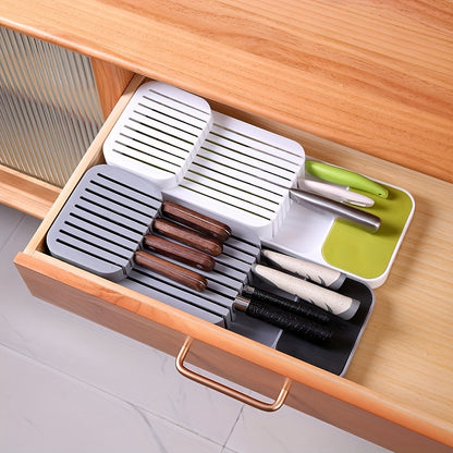 Kitchen Drawer Organizer Tray – Holds 9 Knives, Knife Block, Holder, and Storage Box, Drawer Organizer Insert