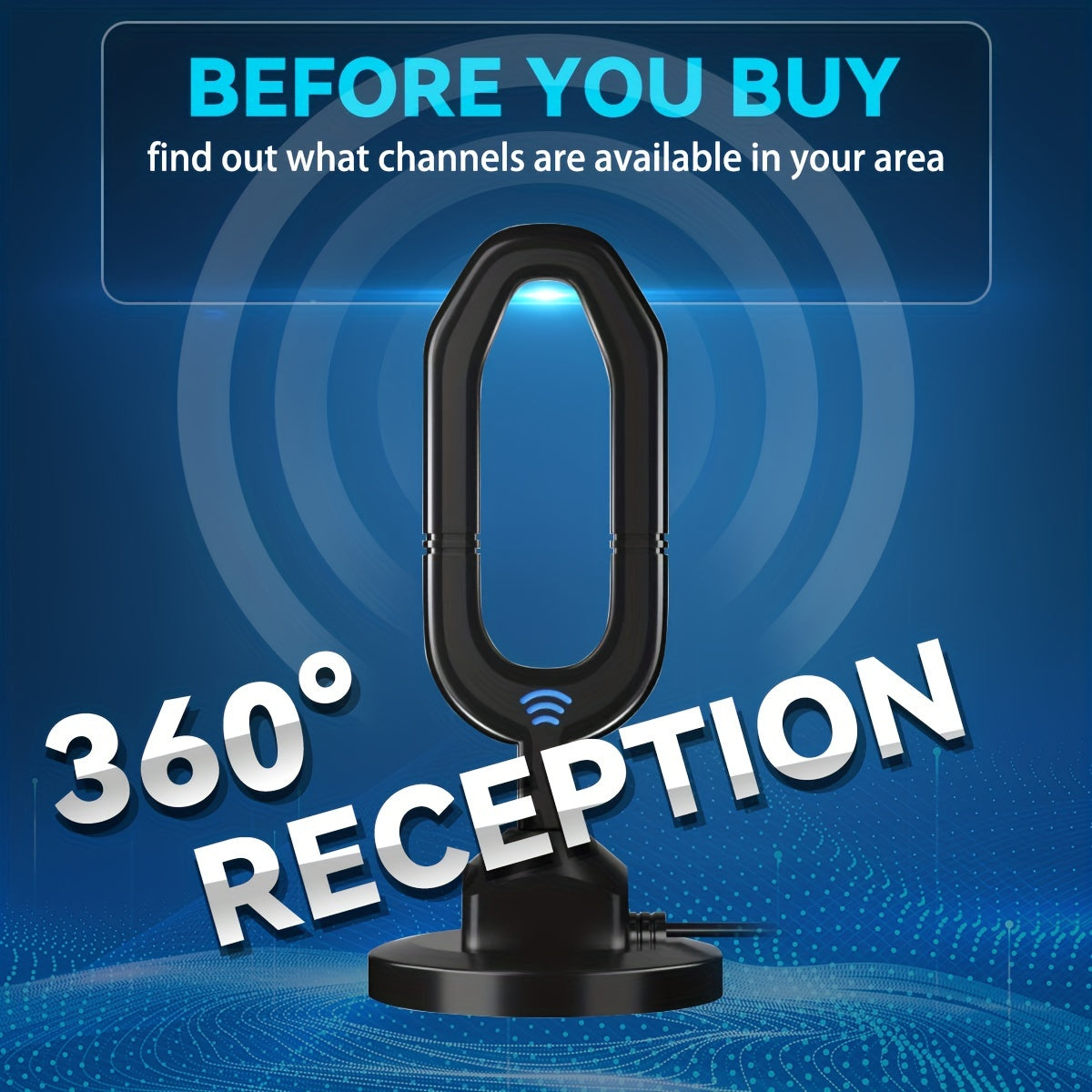 320+ Miles Long Range TV Antenna Pro – 360° Reception, 4K/1080P Compatible, High Gain Signal, Magnetic Base for Easy Indoor/Outdoor Installation, Weather Resistant