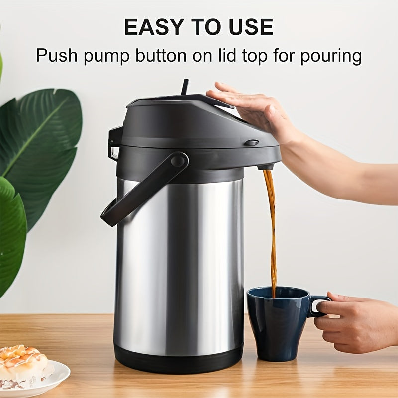 PANCERKA 2.5L Insulated Coffee Pot - Stainless Steel Thermal Beverage Dispenser with Lever Action - Hot & Cold Water, 85oz Large Capacity