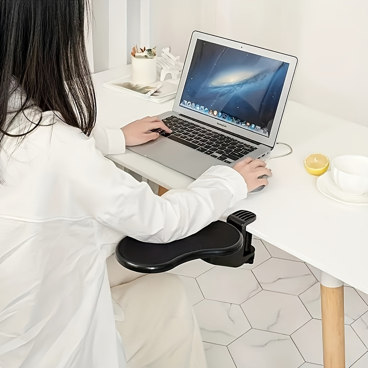 Office Desk Computer Armrest Support - Ergonomic Mouse Wrist Rest for Comfortable Workstation Setup