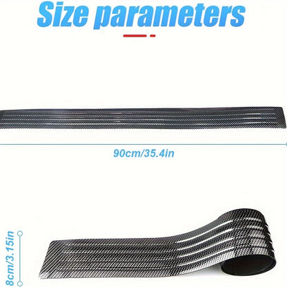 Car Rear Bumper Protector Guard – Carbon Fiber Rubber Door Sill Protection Strip, Universal Anti-Scratch for Pickup and SUV Trunks