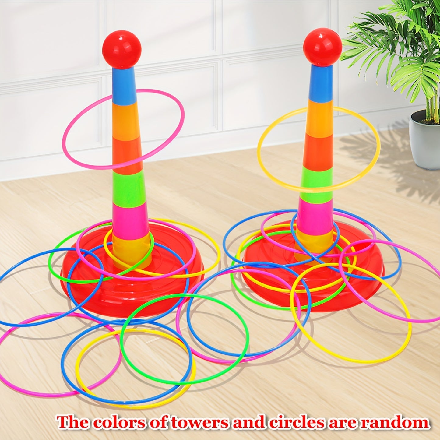 Interactive Children's Tower Game with Throwing Rings - Perfect for Parent-Child Leisure Activities - Great Gift for Halloween and Christmas