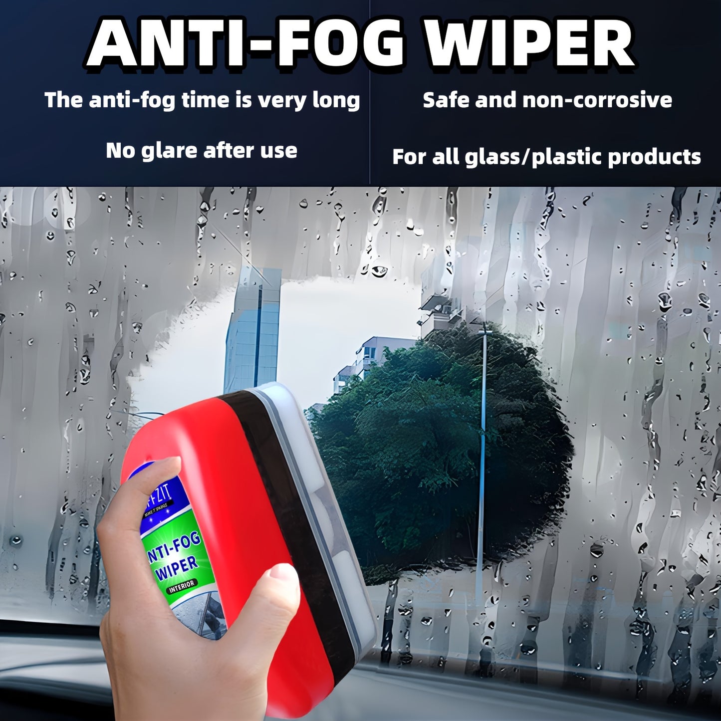 Buffit Anti-Fog Wiper for Car Windows and Mirrors - Universal Spray Alternative, Improves Driving Visibility, Prevents Condensation on Glasses, Goggles & Helmets, 120ml/4oz