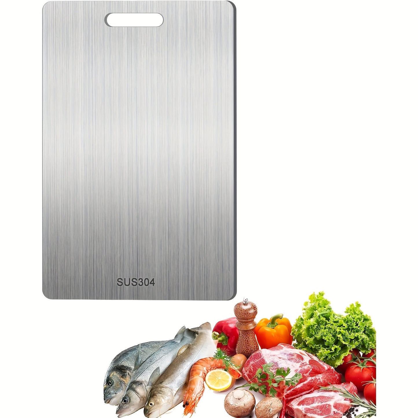 Premium Stainless Steel Cutting Board - Double-Sided, Food-Grade, Preserves Flavors and Easy to Clean