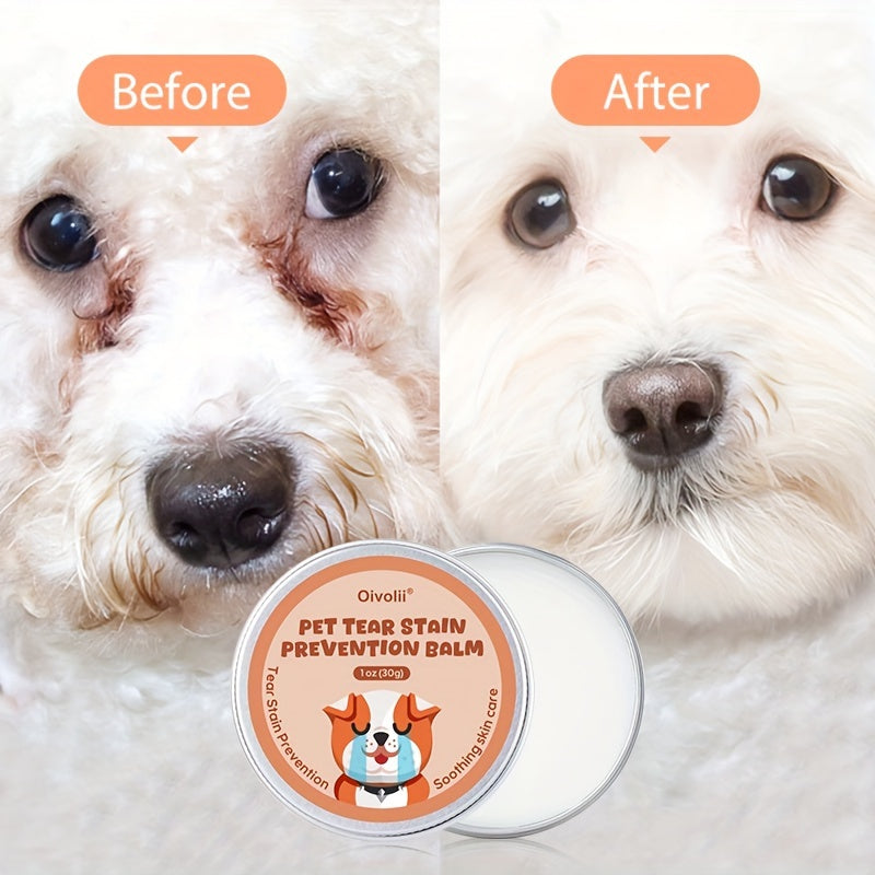 Pet Tear Stain Prevention Balm - Natural Eye Care for Dogs & Cats, Safe, Non-Irritating, Gently Cleanses & Repels Tears