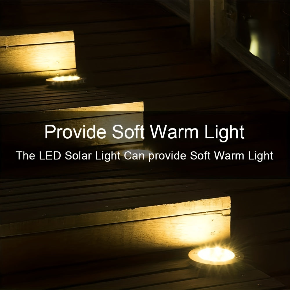 LED Ground Spot Solar Lights – Waterproof Outdoor Landscape Lighting for Pathways, Gardens, and Lawns – Solar Disk Floor Lamps (4/8 Pack)