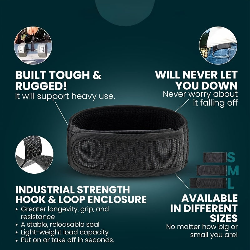 Men's No-Buckle Elastic Belt – Casual Nylon Waistband with Magic Tape Closure, One Size Fits Most