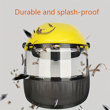 Ultimate Gardening Face Shield Helmet – Adjustable Metal & Plastic Visor, Face Guard Protection, Safety Headgear for Trimming, Weeding, Woodworking & Forestry Tasks