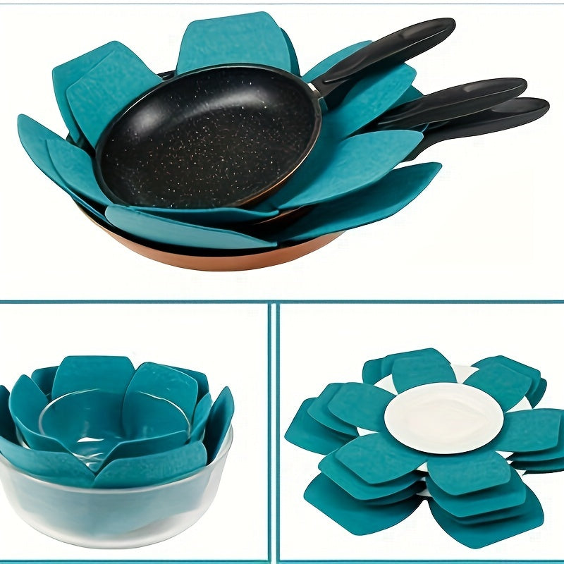 6pcs Floral Hexagonal Placemats - Non-Woven Fabric Heat Insulation Table Mats for Kitchen and Room Decor