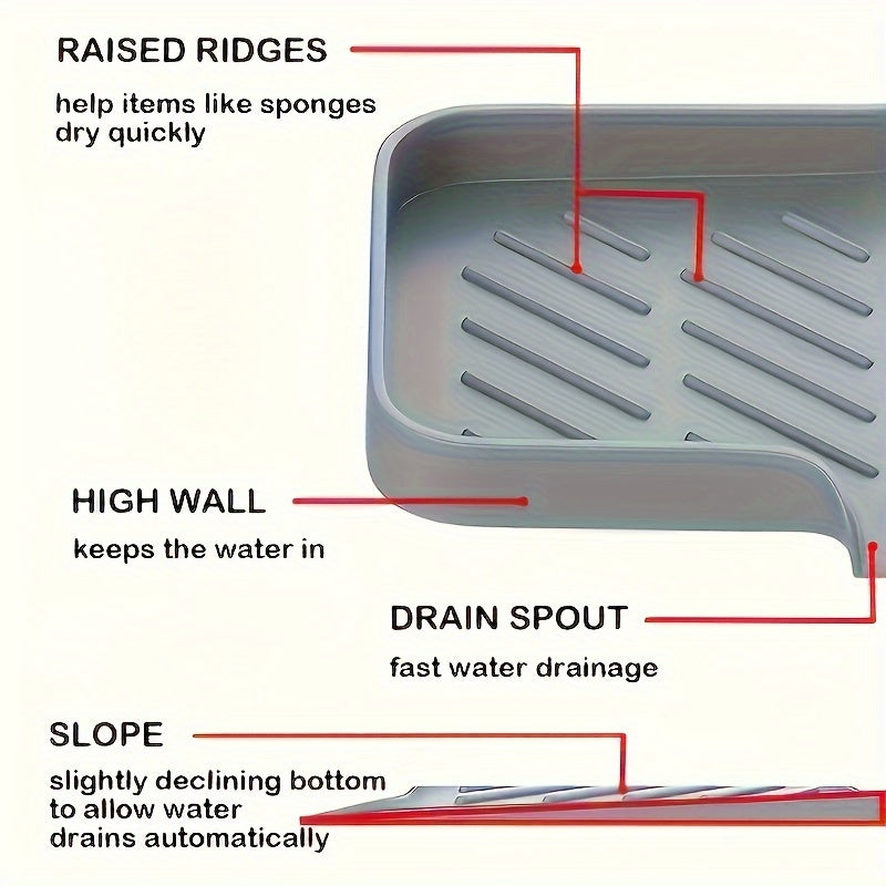 Silicone Kitchen Sink Tray – Soap Tray Holder and Organizer