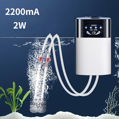 1-2 Meter Rechargeable Fish Tank Air Pump – Portable Oxygen Supply with Long-Lasting Battery, USB Recharging, and Aerolite Technology – Ideal for Fish Tank Breeders and Aquarium Enthusiasts