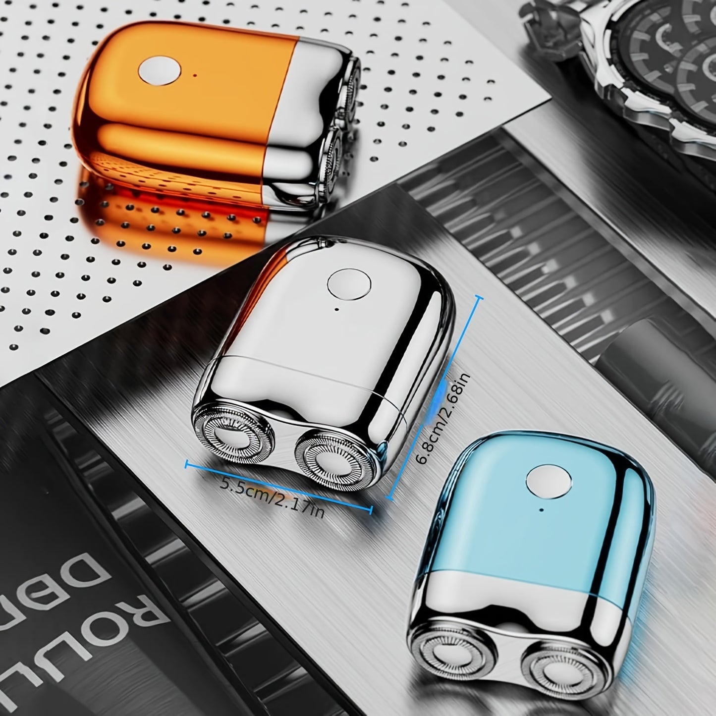 Cordless Mini Rotary Shaver - Waterproof, Wet and Dry Shaving, Alloy Body, Magnetic Shaving Head, Travel Case Included - Ideal Gift for Men, Travelers, and Businessmen