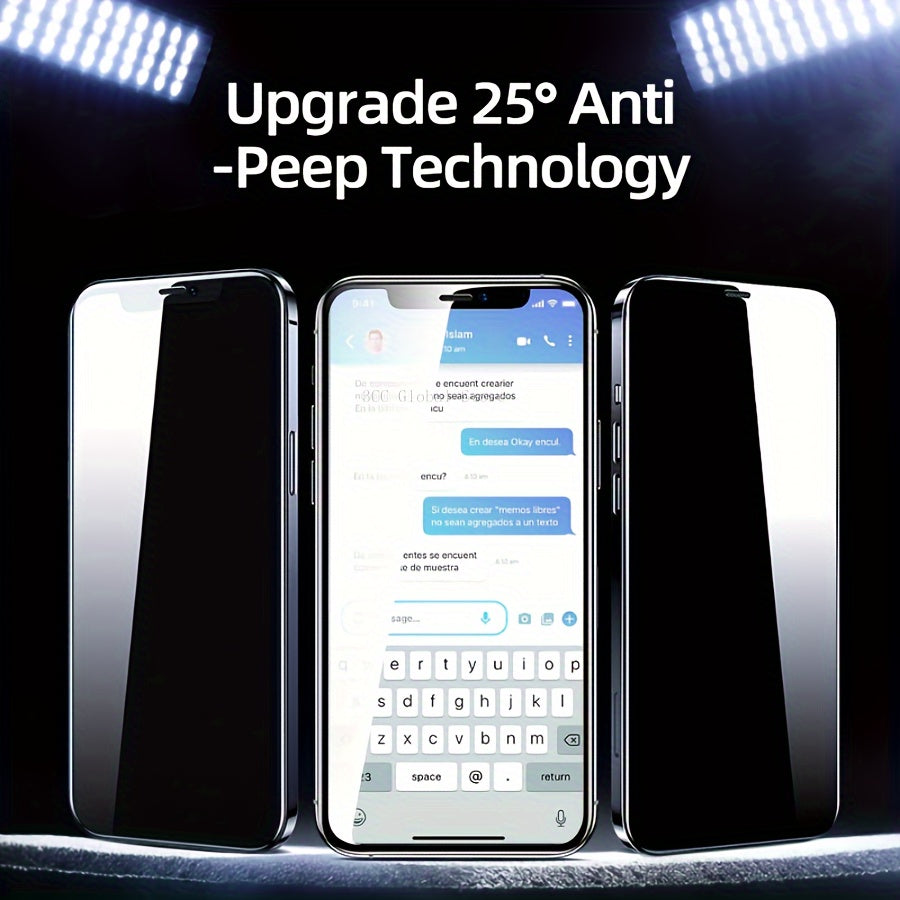 9D Tempered Glass Privacy Screen Protector for iPhone - Anti-Peep, Full Cover Glossy Screen Guard, Compatible with iPhone 7/8 Plus/X/XR/XS Max/11/12/14/15/16 Pro Max
