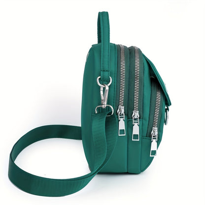 Solid Color Zipper Crossbody Bag – All-Match Coin Purse – Women's Shoulder Bag for Shopping