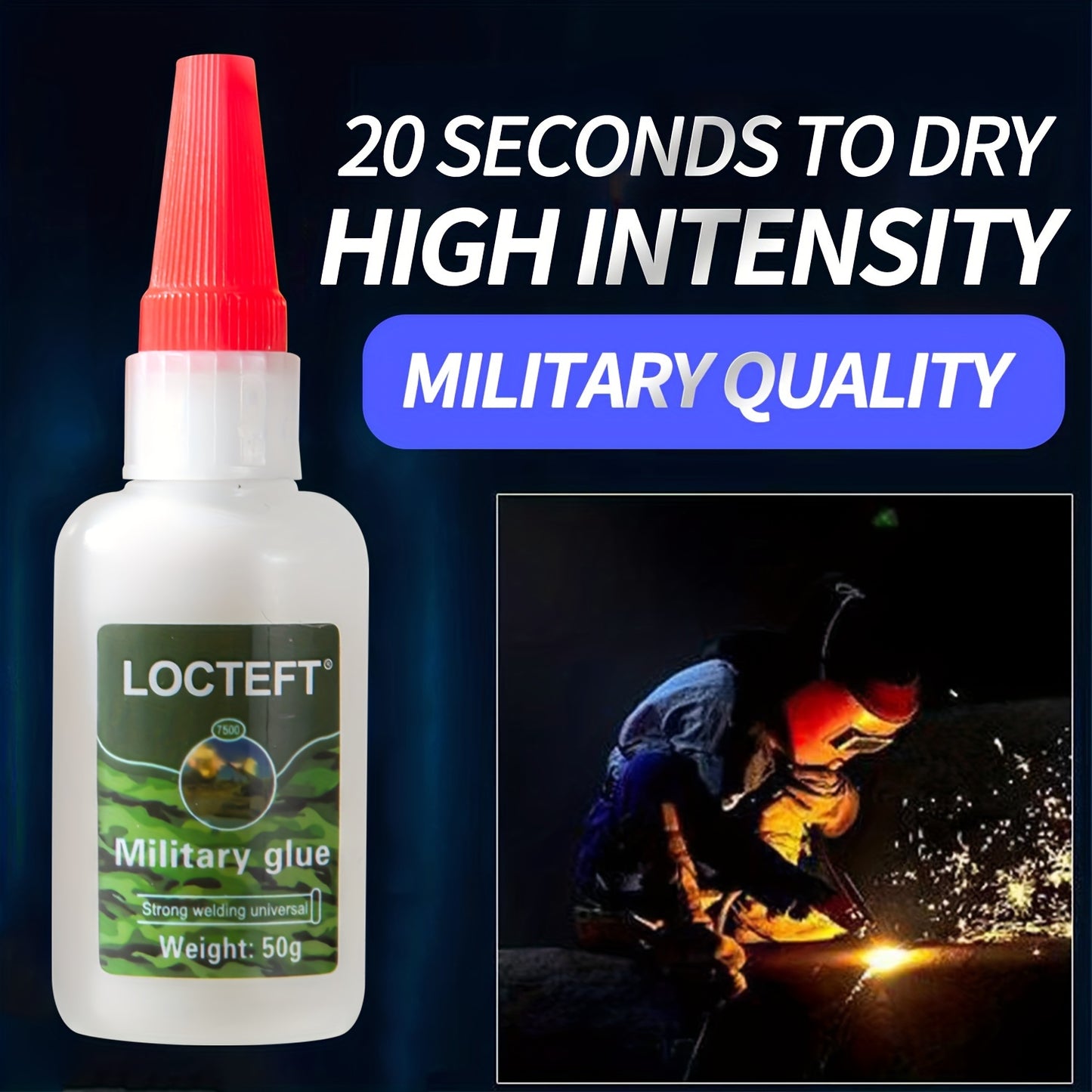 1.76oz Universal Military Glue – Strong Waterproof Welding Agent for Shoes, Metal, Wood, Plastic, Ceramic Adhesion