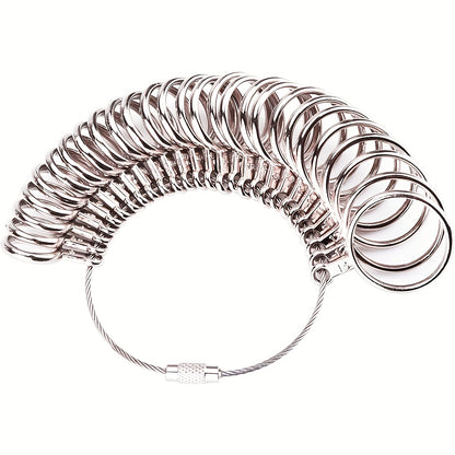 Metal Ring Sizer Measuring Tool Set - Finger Sizing Gauge for Women & Men, US Sizes 0-13 Including Half Sizes