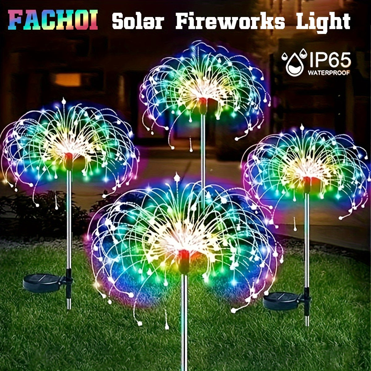 Solar Firework Lights – Height Adjustable, 8 Lighting Modes, IP65 Waterproof – 420/360/200/60 LEDs for Outdoor Yard, Courtyards, Camping, Festivals