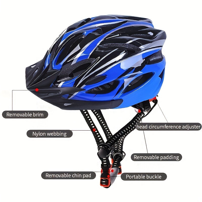 Unisex Lightweight Cycling Helmet – Adjustable, Ventilated Design, Ideal for Mountain and Road Biking Safety