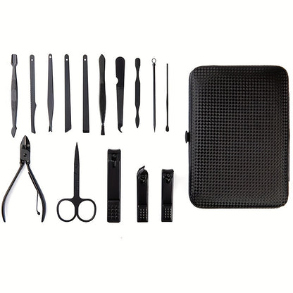 Stainless Steel Nail Clipper Grooming Kit – Includes Cutter, Trimmer, Earpick, Scissors, Tweezer, and Travel Case for Manicure and Pedicure