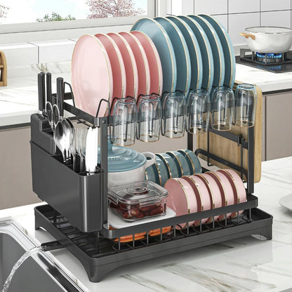 Pink Dish Rack – Snap-On Kitchen Storage Organizer for Bowls & Plates, No-Drill Installation