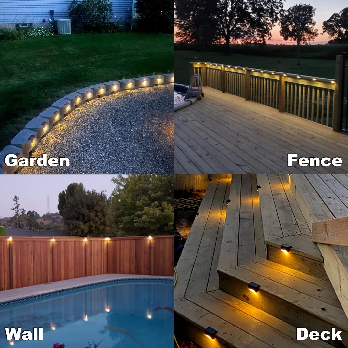 4/16pcs Solar Powered Outdoor Garden Lights - Landscape Lighting Waterproof And, Led Solar Lights For Household Garden Arrangement, Stairs, Deck, Fence, Patio, Wall, Rail Decoration - Energy Efficient, Auto-On/Off, Durable, E