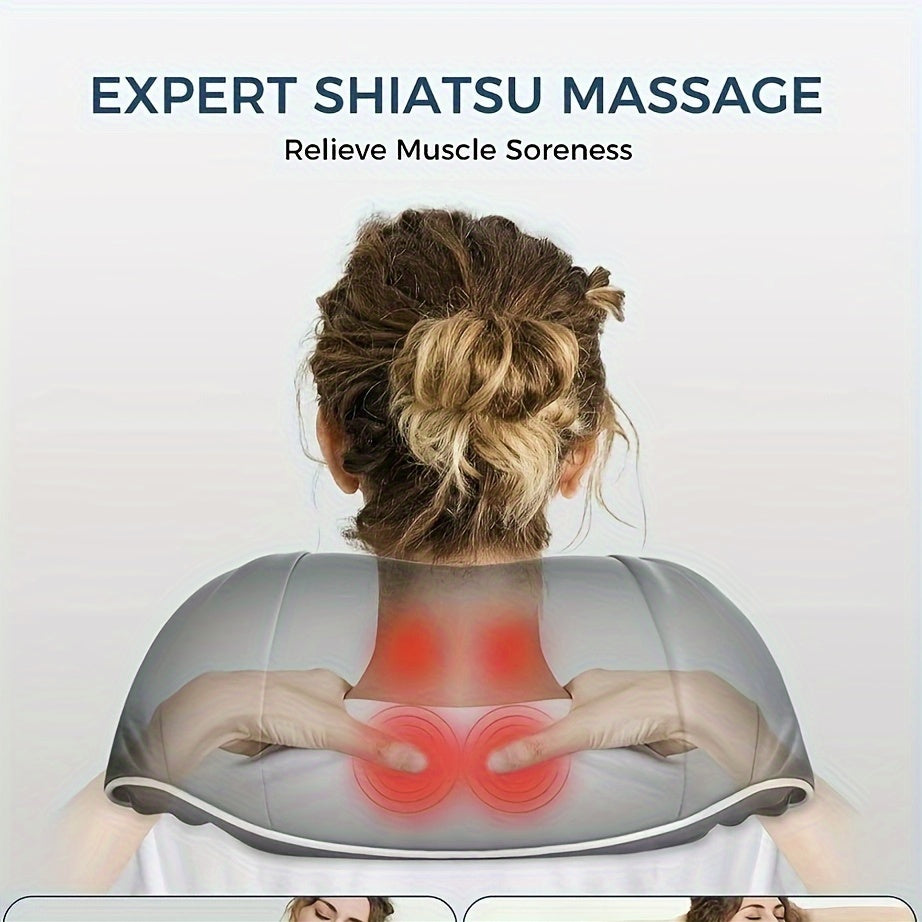 2024 ISKOVI Electric Neck Massager – With Heat for Neck, Shoulder, Back, Foot, Leg & Muscle Relief, Ideal Gift