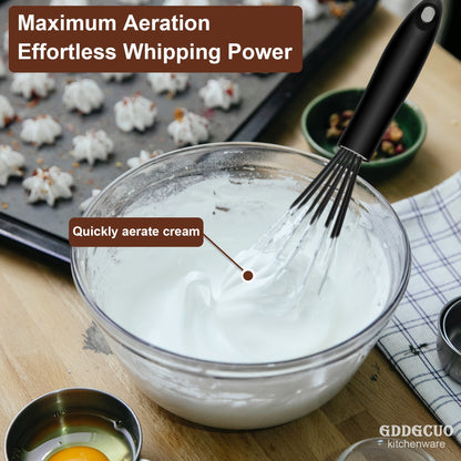 3 Piece Silicone Egg Whisk Set - Manual Egg Beater for Baking and Kitchen Us
