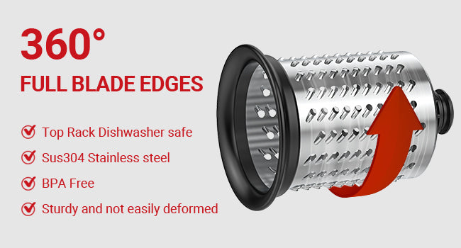 Dishwasher Safe Stainless Steel Slicer & Shredder Attachment for KitchenAid Stand Mixer – Vegetable & Salad Cutter