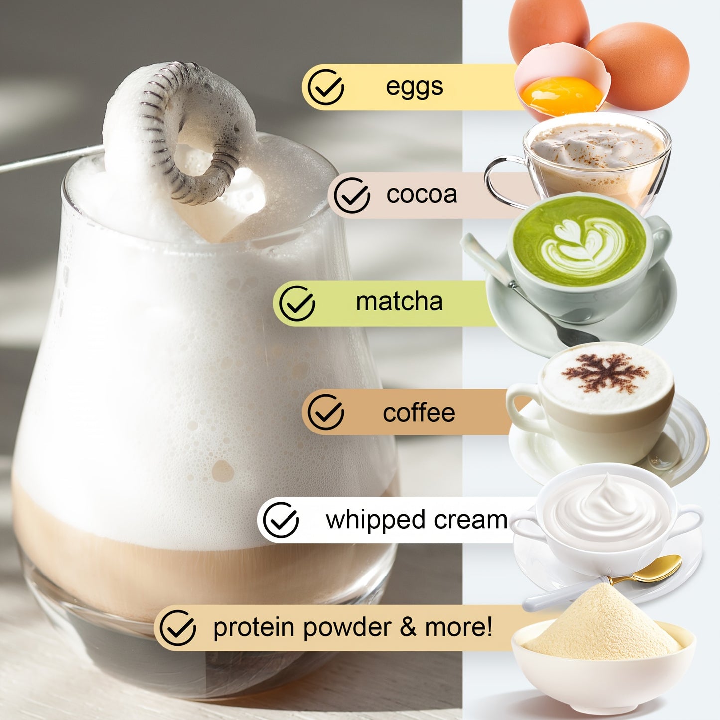 1pc Lalayuan Electric Milk Frother - Mini Battery-Operated Stainless Steel Drink Mixer, Handheld Whisk for Coffee, Latte, Cappuccino, Chocolate & Matcha (Batteries Not Included)