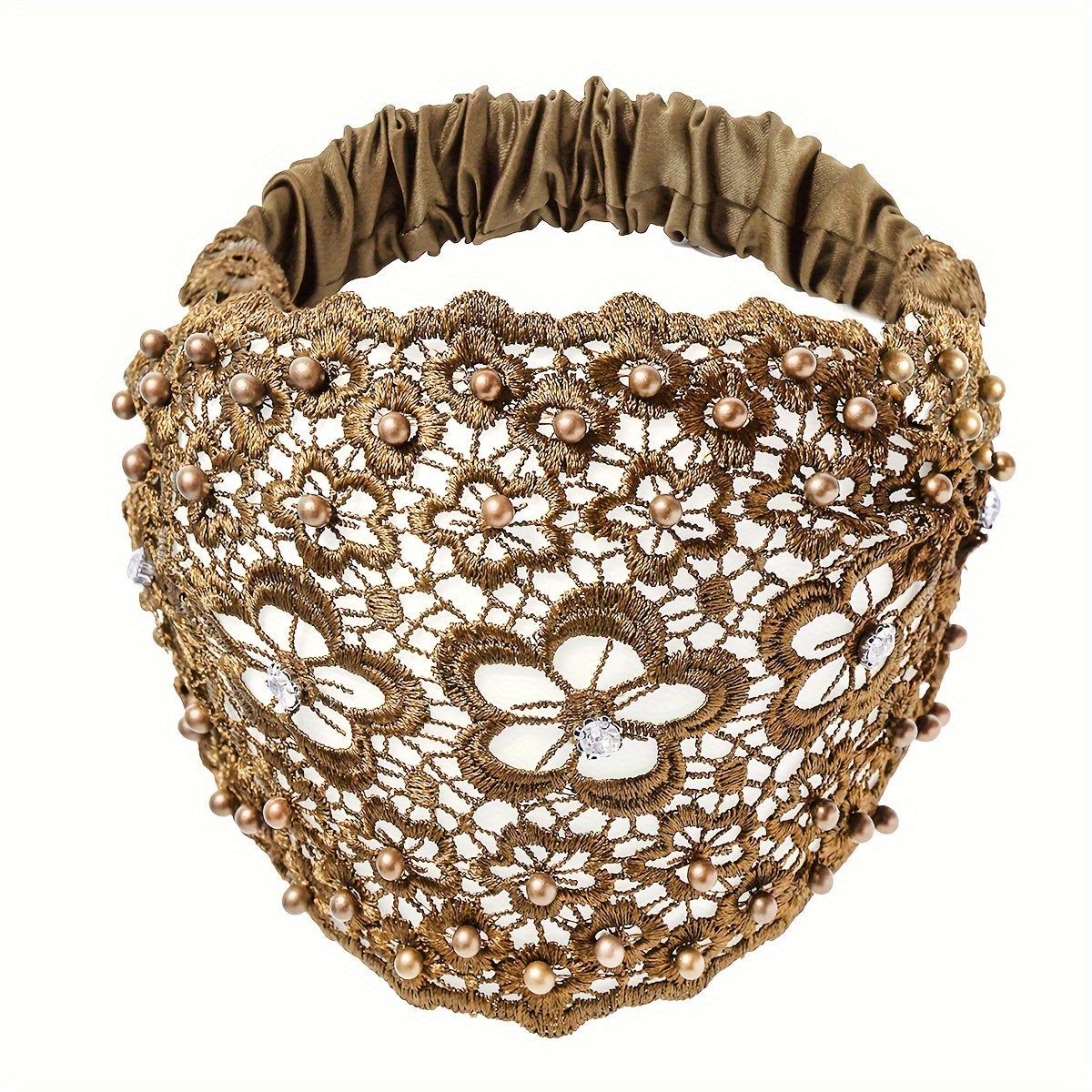 3 Piece Elegant Floral Beaded Wide Headbands Set - Fashionable Hair Accessories for Women, Perfect for Casual Wear